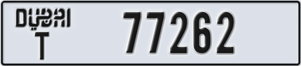 dubai License Plate Number 77262 Code T