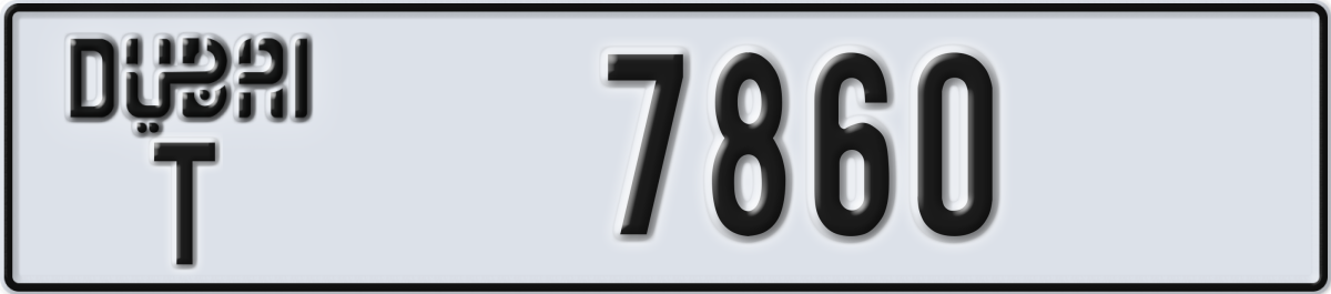 dubai License Plate Number 7860 Code T