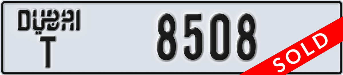 dubai License Plate Number 8508 Code T