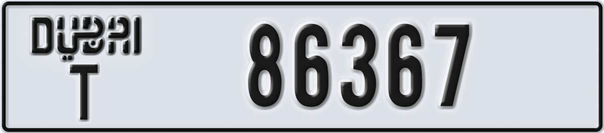 dubai License Plate Number 86367 Code T