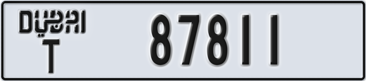 dubai License Plate Number 87811 Code T