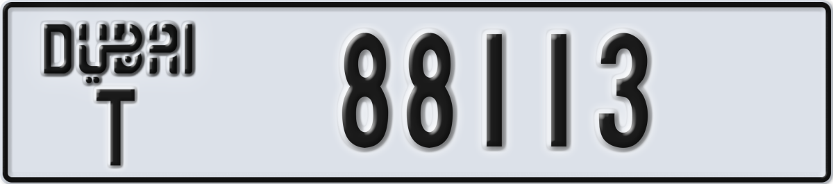 dubai License Plate Number 88113 Code T