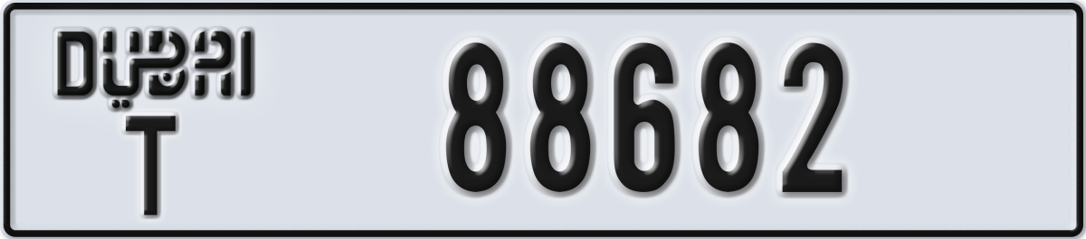 dubai License Plate Number 88682 Code T