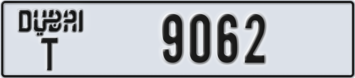 dubai License Plate Number 9062 Code T