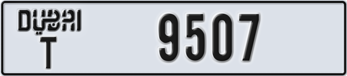 dubai License Plate Number 9507 Code T