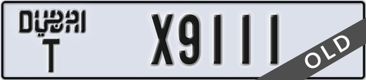 dubai License Plate Number X9111 Code T