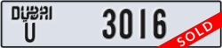 dubai - code - U - number -3016