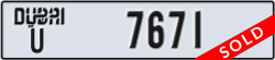 dubai - code - U - number -7671