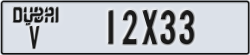 dubai - code - V - number -12X33