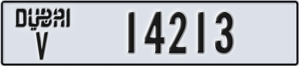 dubai License Plate Number 14213 Code V