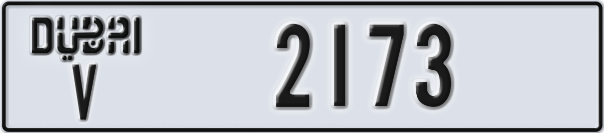 dubai License Plate Number 2173 Code V