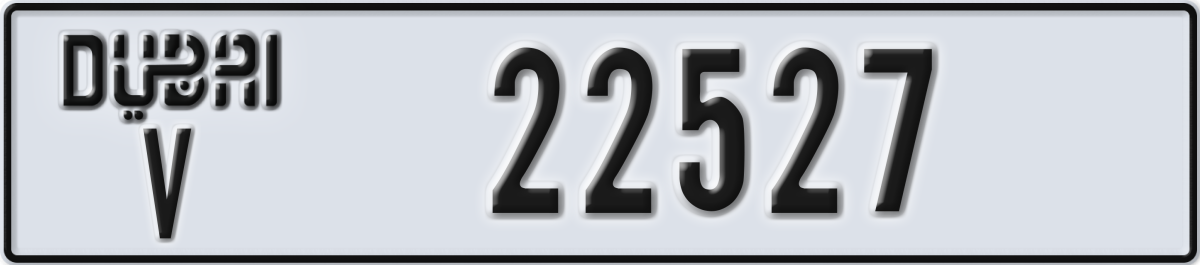 dubai License Plate Number 22527 Code V