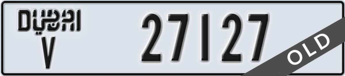 dubai License Plate Number 27127 Code V