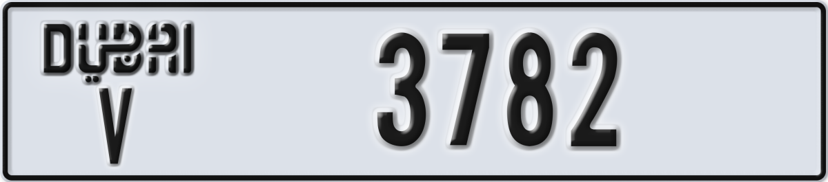 dubai License Plate Number 3782 Code V