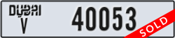 dubai - code - V - number -40053