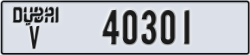 dubai - code - V - number -40301