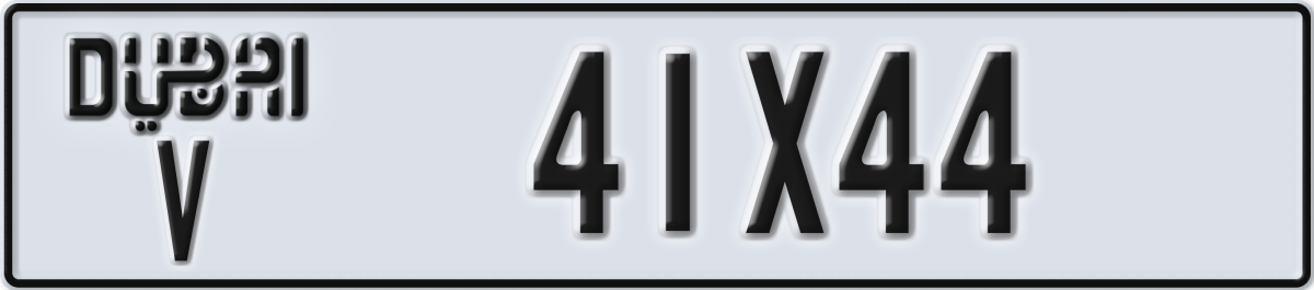 dubai License Plate Number 41X44 Code V
