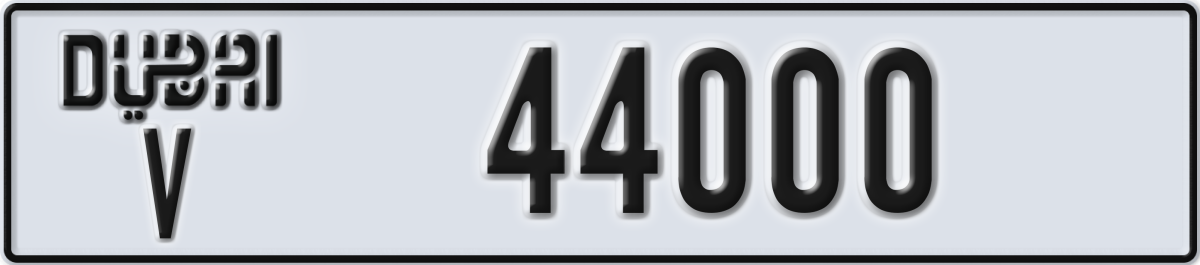 dubai License Plate Number 44000 Code V