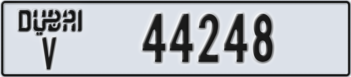 dubai License Plate Number 44248 Code V