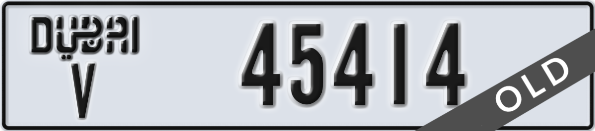 dubai License Plate Number 45414 Code V