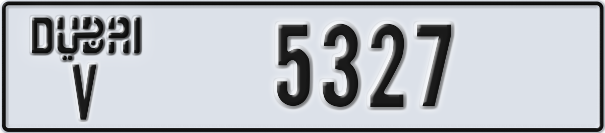 dubai License Plate Number 5406 Code V