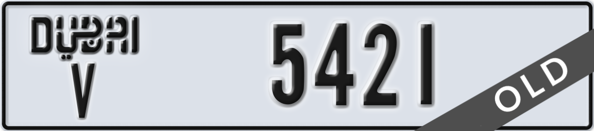 dubai License Plate Number 5421 Code V