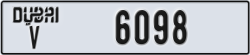 dubai - code - V - number -6098
