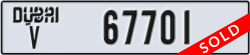dubai - code - V - number -67701