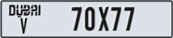 dubai - code - V - number -70X77