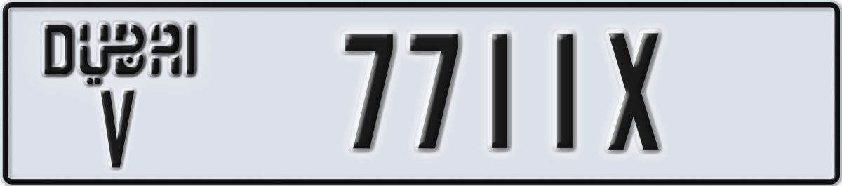 dubai License Plate Number 7711X Code V