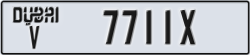 dubai - code - V - number -7711X