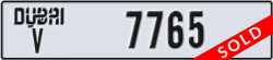 dubai - code - V - number -7765