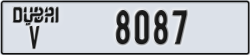 dubai - code - V - number -8087