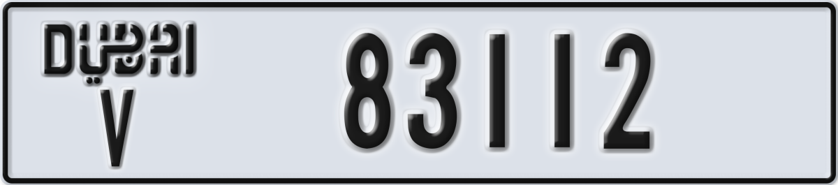 dubai License Plate Number 83112 Code V