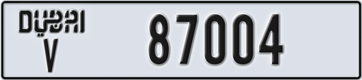 dubai License Plate Number 87004 Code V