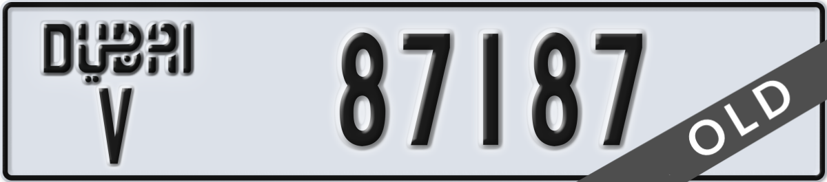 dubai License Plate Number 87187 Code V