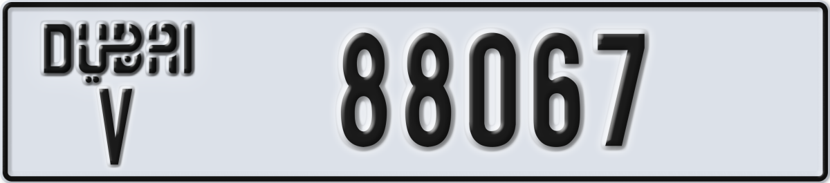 dubai License Plate Number 88067 Code V