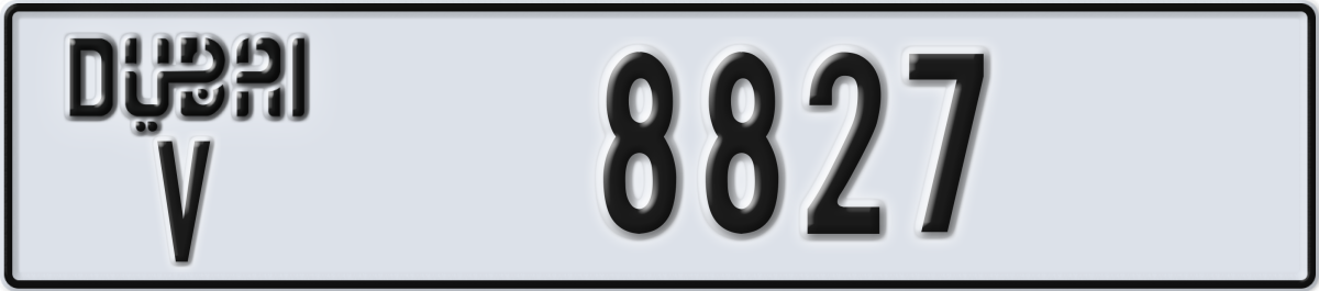 dubai License Plate Number 8827 Code V