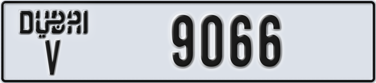 dubai License Plate Number 9066 Code V