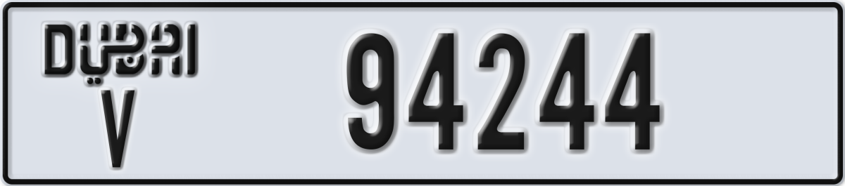 dubai License Plate Number 94244 Code V