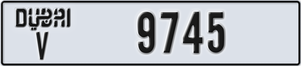 dubai License Plate Number 9745 Code V