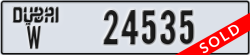 dubai - code - W - number -24535