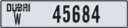 dubai - code - W - number -45684