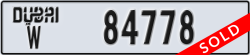 dubai - code - W - number -84778