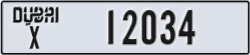dubai - code - X - number -12034