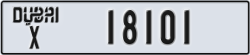 dubai - code - X - number -18101