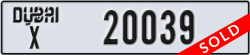 dubai - code - X - number -20039