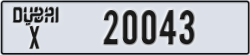 dubai - code - X - number -20043