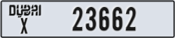 dubai - code - X - number -23662