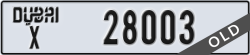 dubai - code - X - number -28003